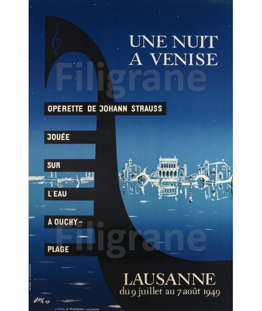 UNE NUIT A VENISE OPERA Rlvs-POSTER/REPRODUCTION d1 AFFICHE VINTAGE Dans la société mordern