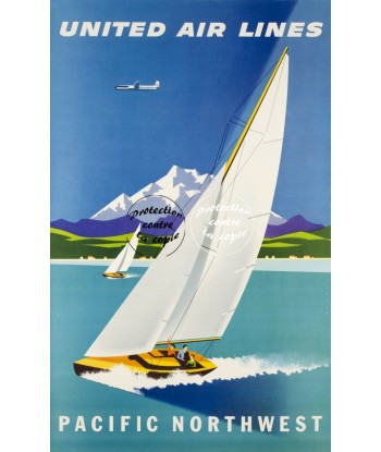 UNITED AIRLINES PACIFIC Rfdhn-POSTER/REPRODUCTION d1 AFFICHE VINTAGE la livraison gratuite