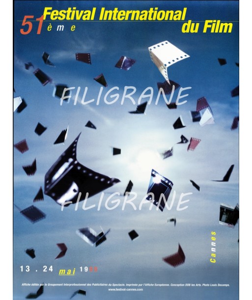 Festival de Cannes 1998 - Belle Affiche Officielle Originale 60x80cm Etat neuf la colonne vertébrale