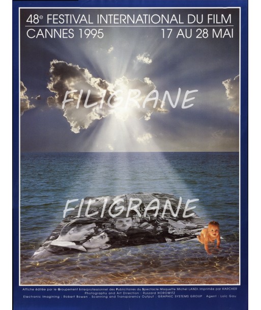 Festival de Cannes 1995 - Belle Affiche Officielle Originale 60x80cm Etat Neuf de pas cher