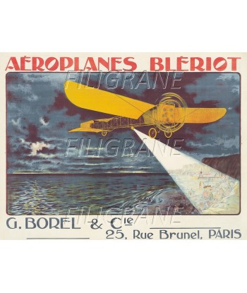 AéROPLANE BléRIOT AVION Rwbm-POSTER/REPRODUCTION d1 AFFICHE VINTAGE est présent 