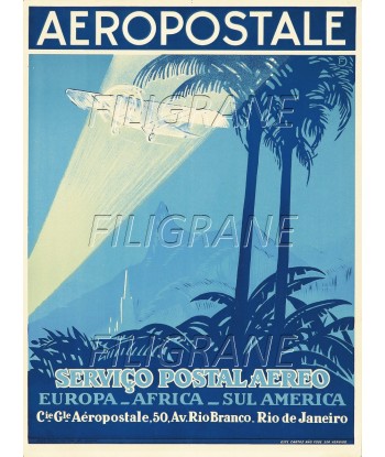 AEROPOSTALE AVION Rsfw-POSTER/REPRODUCTION d1 AFFICHE VINTAGE de l' environnement