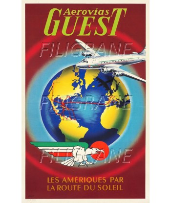 AEROVIAS GUEST AVION Ratp-POSTER/REPRODUCTION d1 AFFICHE VINTAGE à prix réduit toute l'année