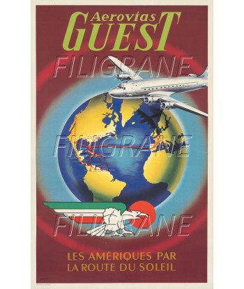 AEROVIAS GUEST AVION Rhmz-POSTER/REPRODUCTION d1 AFFICHE VINTAGE Amélioration de cerveau avec