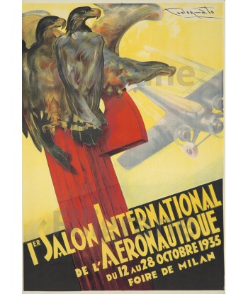 AIRLINES: 1935 SALON AéRONAUTIQUE:POSTER/REPRODUCTION d1 AFFICHE VINTAGE vous aussi creer 