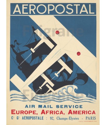 AIRLINES: AéROPOSTAL Réf023:POSTER/REPRODUCTION d1 AFFICHE VINTAGE une grave pollution 