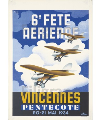 AIRLINES: FÊTE 1934 VINCENNES:POSTER/REPRODUCTION d1 AFFICHE VINTAGE Le MVP de beaucoup