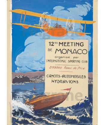 AIRLINES: MEETING MONACO HYDRAVION:POSTER/REPRODUCTION d1 AFFICHE VINTAGE prix pour 