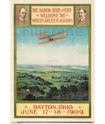 AIRLINES 1909 DAYTON OHIO Réf309 POSTER/REPRODUCTION d1 AFFICHE VINTAGE Dans la société mordern