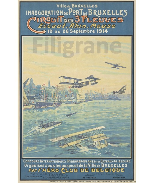 AIRLINES  AéRO CLUB BELGIQUE Réf1024 POSTER/REPRODUCTION d1 AFFICHE  VINTAGE prix pour 