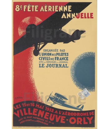 AIRLINES  FÊTE 1932 VILLENEUVE-ORLY POSTER*POSTER/REPRO d1 AFFICHE VINTAGE Livraison rapide