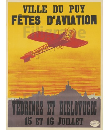 AIRLINES  Le PUY VEDRINES BIELOVUCIC POSTER/REPRODUCTION d1 AFFICHE VINTAGE Amélioration de cerveau avec