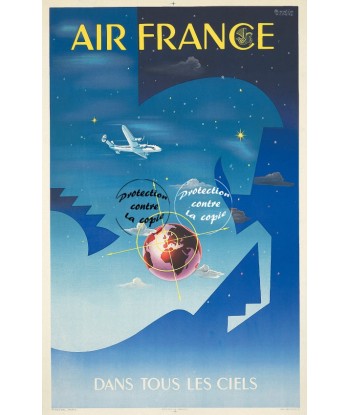 AIRLINES MONDE Rf26-POSTER/REPRODUCTION d1 AFFICHE VINTAGE de France