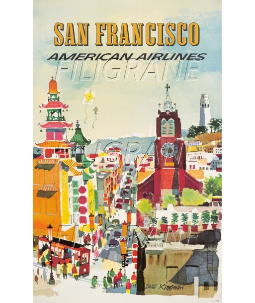 AIRLINES SAN FRANCISCO Rhyf-POSTER/REPRODUCTION d1 AFFICHE VINTAGE 50-70% off 