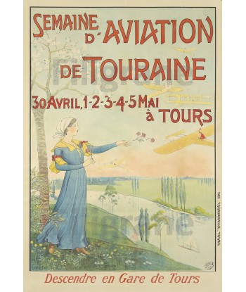 AIRLINES  SEMAINE AVIATION TOURAINE POSTER*POSTER/REPRO d1 AFFICHE VINTAGE paiement sécurisé