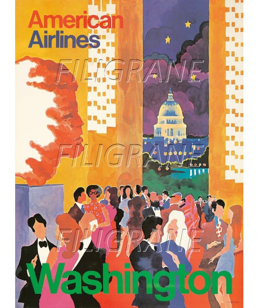 AMERICAN AIRLINES WASHINGTON Rtlu-POSTER/REPRODUCTION d1 AFFICHE VINTAGE Comment ça marche