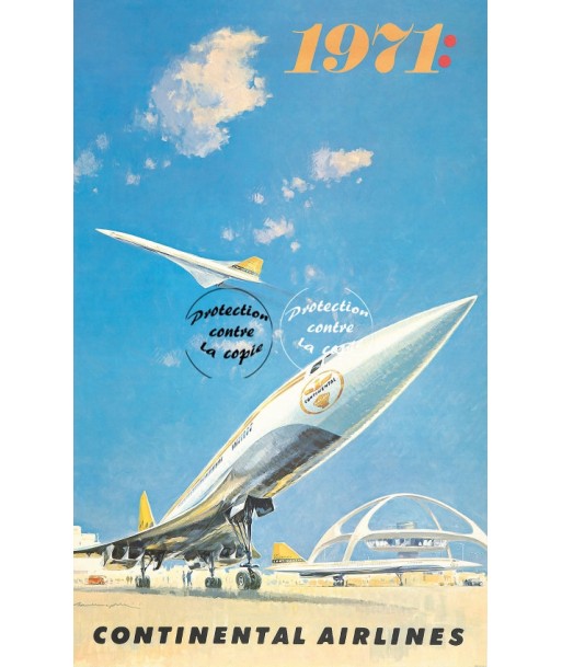 CONTINENTAL AIRLINES Rf31-POSTER/REPRODUCTION d1 AFFICHE VINTAGE la livraison gratuite