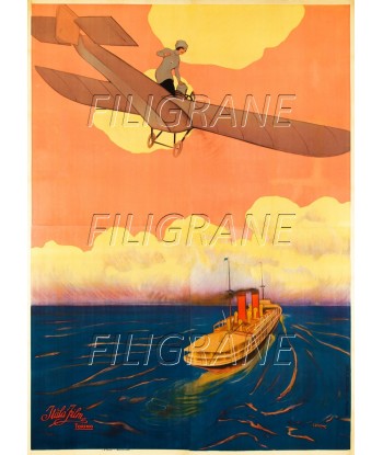 ITALA FILM AVION BATEAU Rmkm-POSTER/REPRODUCTION d1 AFFICHE VINTAGE votre