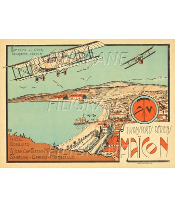 MAÏCON AVION  CôTE D'AZUR Rjfe-POSTER/REPRODUCTION d1 AFFICHE VINTAGE de votre