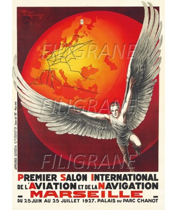 MARSEILLE SALON AVION 1927 Rddz-POSTER/REPRODUCTION d1 AFFICHE VINTAGE à prix réduit toute l'année