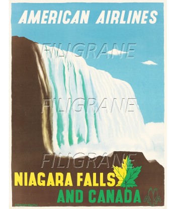 NIAGARA FALLS AIRLINES Riat-POSTER/REPRODUCTION d1 AFFICHE VINTAGE pas cher 