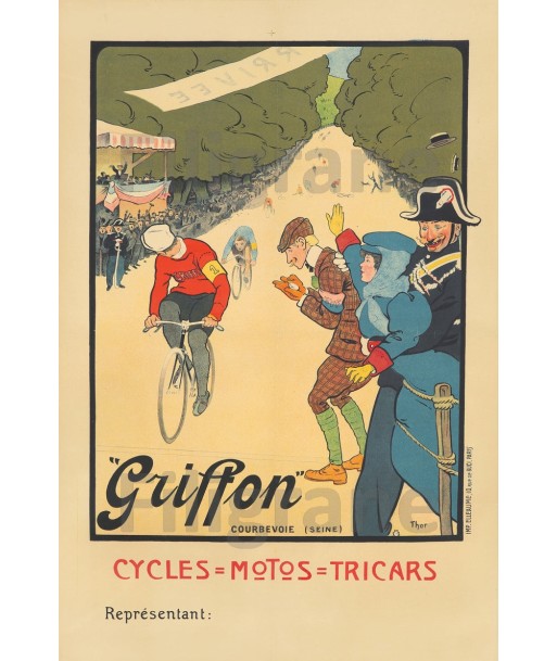 GRIFFON VéLO/CYCLES Rmpf-POSTER/REPRODUCTION d1 AFFICHE VINTAGE basket pas cher