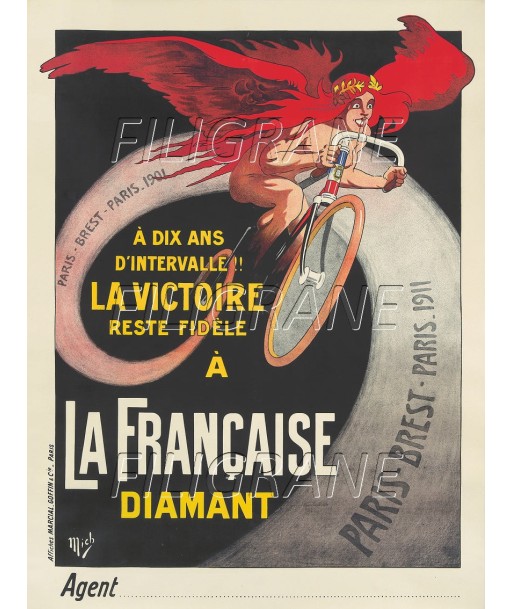 LA FRANçAISE DIAMANT VéLO Rfui-POSTER/REPRODUCTION d1 AFFICHE VINTAGE pas cheres