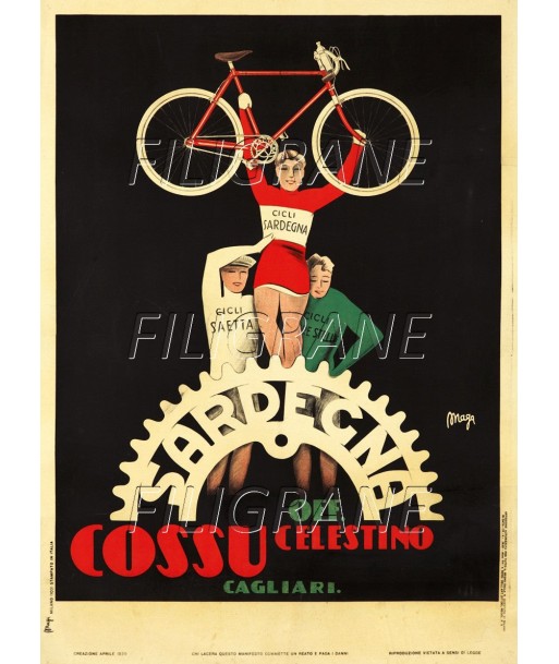 SARDEGNA VéLO/CYCLES Rkmx-POSTER/REPRODUCTION d1 AFFICHE VINTAGE 50-70% off 