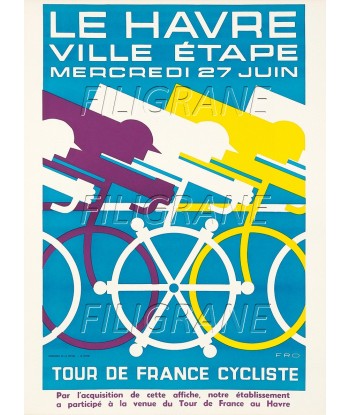 TOUR de FRANCE le HAVRE VéLO Racn-POSTER/REPRODUCTION d1 AFFICHE VINTAGE Fin de série