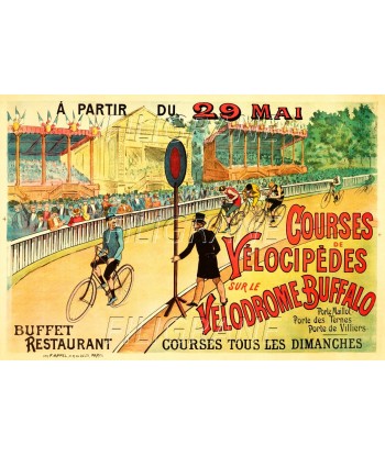 VéLODROME BUFFALO COURSE Rqwh-POSTER/REPRODUCTION d1 AFFICHE VINTAGE votre