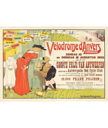 VéLODROME D'ANVERS 1902 Rqll-POSTER/REPRODUCTION d1 AFFICHE VINTAGE est présent 