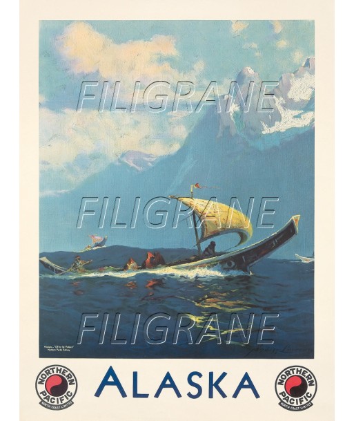 ALASKA BATEAU Roaz-POSTER/REPRODUCTION d1 AFFICHE VINTAGE Profitez des Offres !