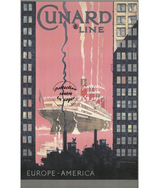 CUNARD LINE BATEAU Rf15-POSTER/REPRODUCTION d1 AFFICHE VINTAGE de votre