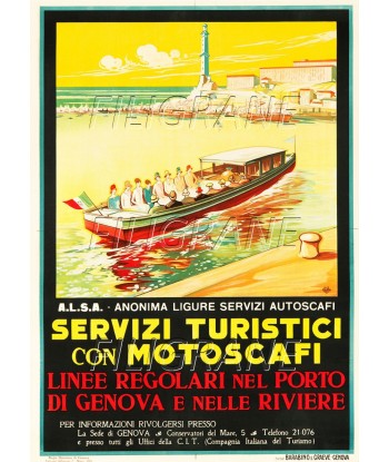 GENOVA BATEAU Rmeh-POSTER/REPRODUCTION d1 AFFICHE VINTAGE Pour