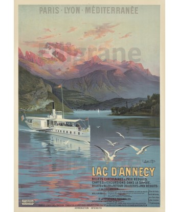 LAC ANNECY BATEAU Rkiq-POSTER/REPRODUCTION d1 AFFICHE VINTAGE livraison gratuite