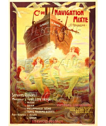 LA MARSA BATEAU Rnht-POSTER/REPRODUCTION d1 AFFICHE VINTAGE pas cher