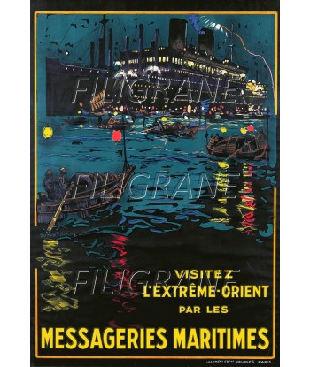 MESSAGERIE MARITIMES BATEAU Rnkr-POSTER/REPRODUCTION d1 AFFICHE VINTAGE Les magasins à Paris et en Île-de-France