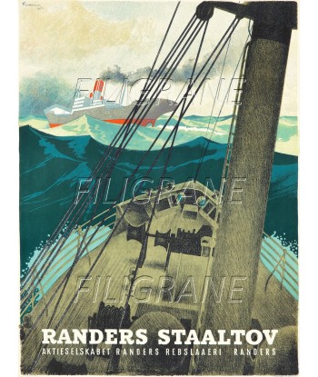 RANDERS STAALTOV BATEAU Rjmb-POSTER/REPRODUCTION d1 AFFICHE VINTAGE Le MVP de beaucoup