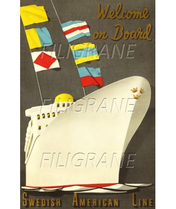 SWEDISH AMERICAN LINE BATEAU Rbqs-POSTER/REPRODUCTION d1 AFFICHE VINTAGE Les magasins à Paris et en Île-de-France