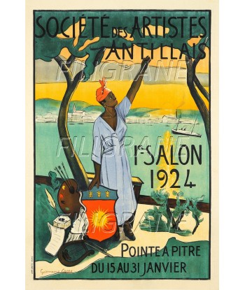 ARTISTES ANTILLAIS EXPO 1924 Rbwf-POSTER/REPRODUCTION d1 AFFICHE VINTAGE rembourrage situé sous