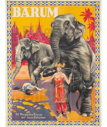 BARUM CIRQUE éLéPHANTS Rjcm-POSTER/REPRODUCTION d1 AFFICHE VINTAGE des créatures d'habitude