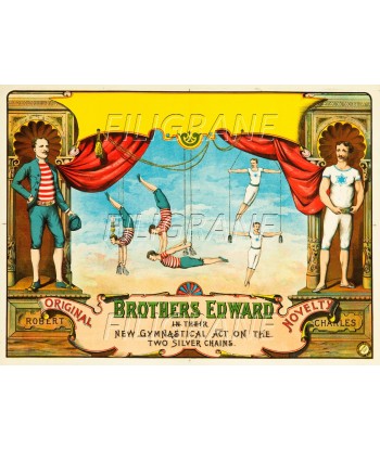 BROTHERS EDWARD CIRQUE Rjxr-POSTER/REPRODUCTION d1 AFFICHE VINTAGE ou a consommer sur place