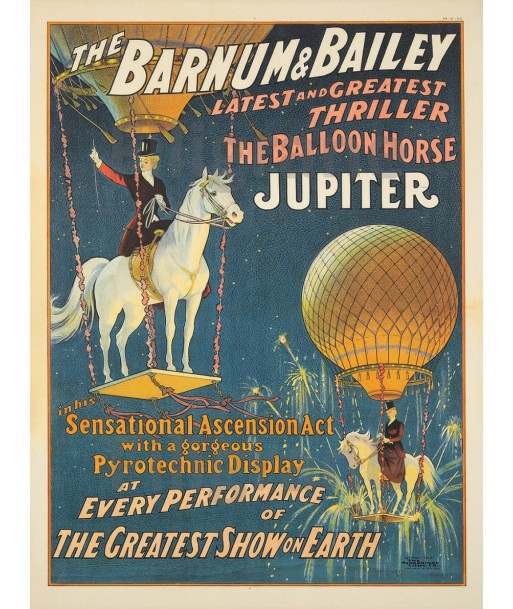 CIRQUE: BARNUM & BAILEY Réf023:POSTER/REPRODUCTION d1 AFFICHE VINTAGE paiement sécurisé