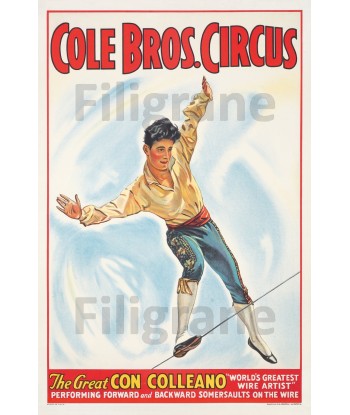 CIRQUE: COLE BROS CIRCUS Réf187:POSTER/REPRODUCTION d1 AFFICHE VINTAGE Véritable concentré