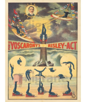 CIRQUE: The YOSCARONY'S RISLEY-ACT:POSTER/REPRODUCTION d1AFFICHE VINTAGE Profitez des Offres !