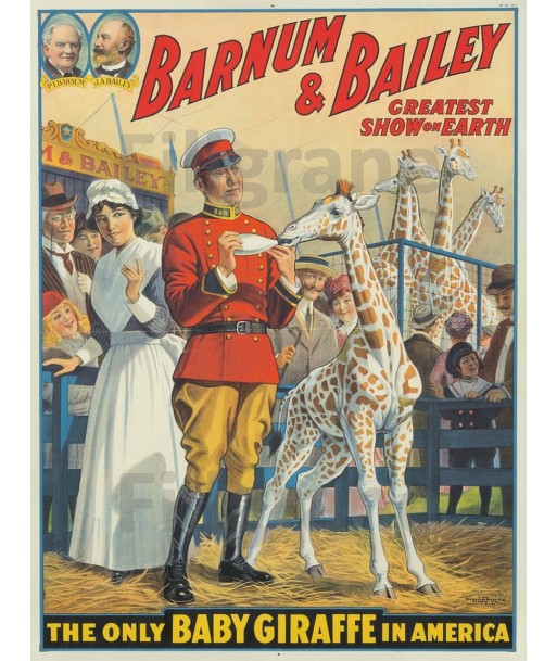 CIRQUE BARNUM BAILEY R257-POSTER/REPRODUCTION d1 AFFICHE VINTAGE votre restaurant rapide dans 