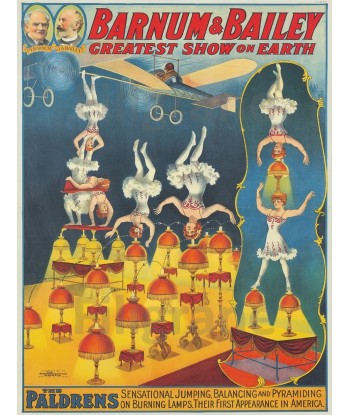 CIRQUE BARNUM BAILEY R276-POSTER/REPRODUCTION d1 AFFICHE VINTAGE en linge