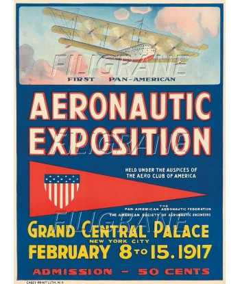 EXPO AéRONAUTIQUE 1917 USA Rbgn-POSTER/REPRODUCTION d1 AFFICHE VINTAGE Venez découvrir notre 