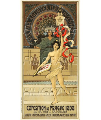 PRAGUE EXPO 1898 Rvlb-POSTER/REPRODUCTION d1 AFFICHE VINTAGE chez Cornerstreet bien 