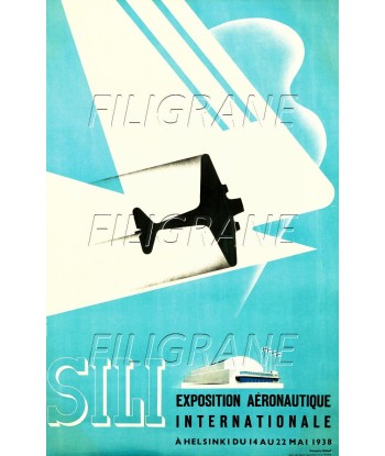 SILI EXPO AéRONAUTIQUE 1938 Rjeo-POSTER/REPRODUCTION d1 AFFICHE VINTAGE Pour